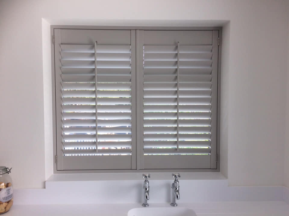 window shutters in gray colour